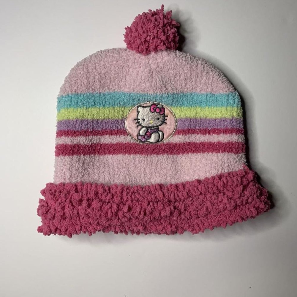Hello Kitty Knit Beanie Pink Hat Cap One Size Fits Most Sanrio